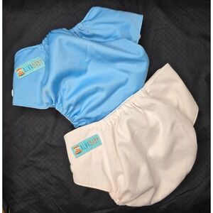 Alvababy Cloth Diaper Covers Reusable Waterproof Pocket Diaper Blue‎ Beige